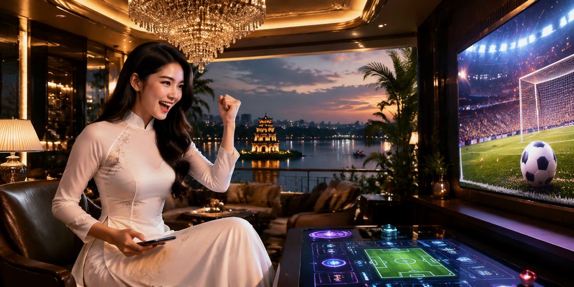 Khung cảnh cá cược thể thao và esports tại Hà Nội với trang phục áo dài truyền thống